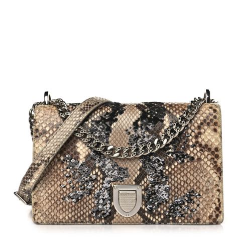 CHRISTIAN DIOR Snakeskin Sequin Embellished Medium 